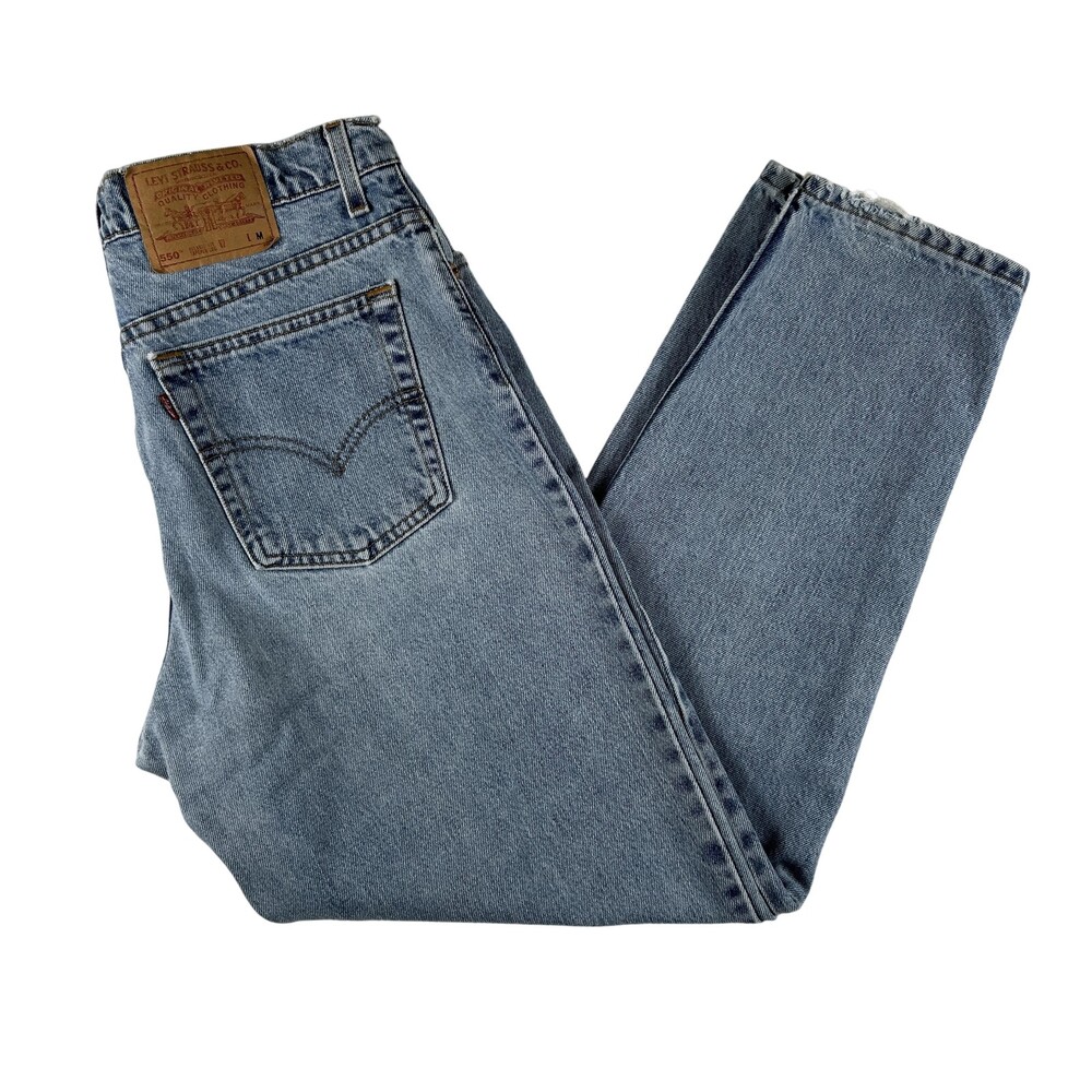Vintage Levis 550 Jeans Womens 33x30 Light Wash Relaxed Tapered Made USA 90s